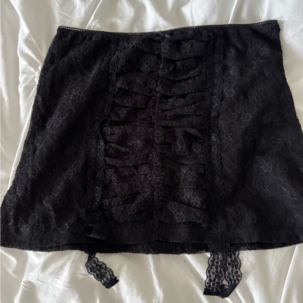 Urban Outfitters Black Lace Trim Skirt